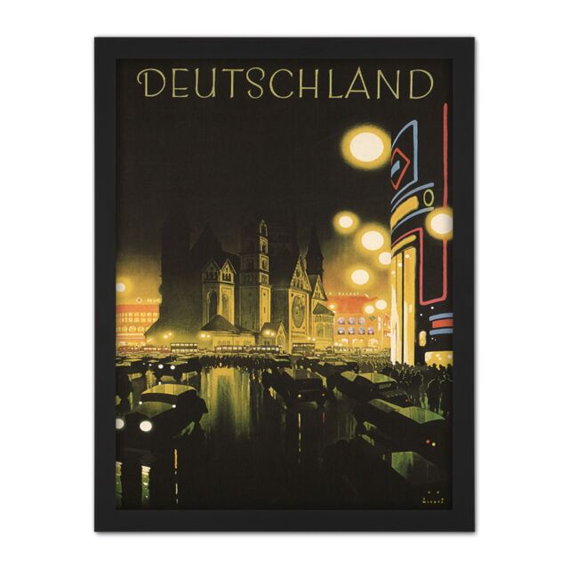 "Artery8 Wall Art Print Berlin Germany Deutschland Travel Large Framed Wall Décor Art in Black - Size: W18"" x H24""" - image 1