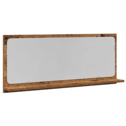 Berkfield Home Bathroom Mirror Old Wood 90x10.5x37 cm Engineered Wood in Brown - thumbnail 2