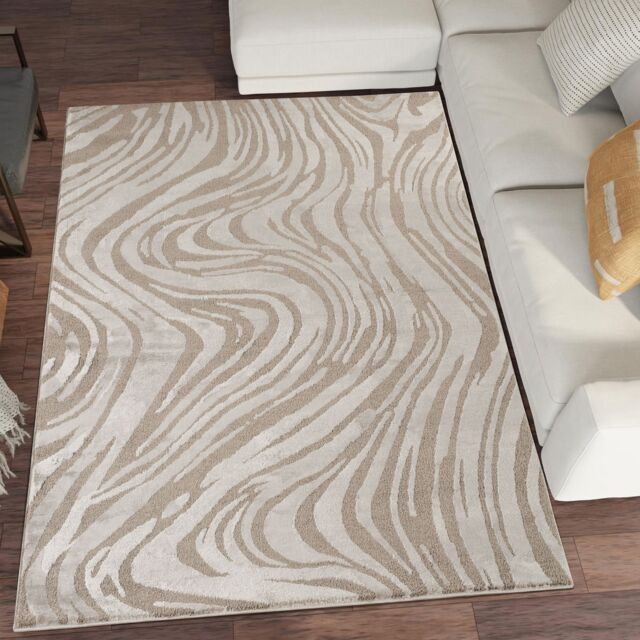 Desire Rugs Hamilton Modern Metallic Sheen Area Rug - Marble Inspired Design in Taupe - Size: 120 cm x 170 cm - image 1