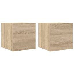 Berkfield Home Wall Mounted TV Cabinets 2 pcs Sonoma Oak 30.5x30x30 cm in Light Oak - thumbnail 1