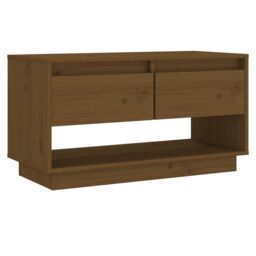 Berkfield Home TV Cabinet Honey Brown 74x34x40 cm Solid Wood Pine - Size: 74 x 34 x 40 cm - thumbnail 2