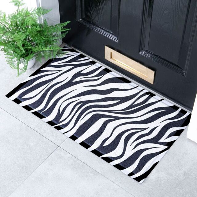 Artsy Mats Zebra Indoor & Outdoor Doormat - 70x40cm - Size: 40 cm x 70 cm - image 1