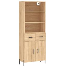 Berkfield Home Highboard Sonoma Oak 69.5x34x180 cm Engineered Wood in Light Tan