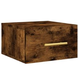 Berkfield Home Wall-mounted Bedside Cabinets 2 pcs Smoked Oak 35x35x20 cm in Brown - Size: 35 x 35 x 20 cm - thumbnail 5