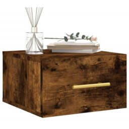 Berkfield Home Wall-mounted Bedside Cabinets 2 pcs Smoked Oak 35x35x20 cm in Brown - Size: 35 x 35 x 20 cm - thumbnail 3