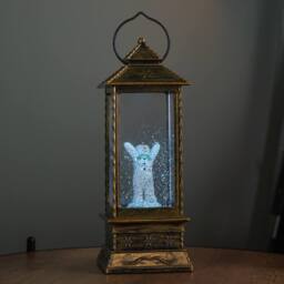 Samuel Alexander 29cm Dual Powered Christmas Water Spinner with The Snowman & RGB LEDs in Bronze - thumbnail 2