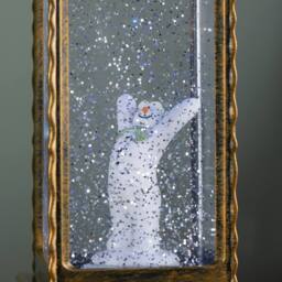 Samuel Alexander 29cm Dual Powered Christmas Water Spinner with The Snowman & RGB LEDs in Bronze - thumbnail 5