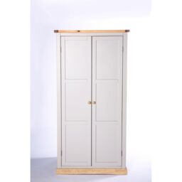 Cabinet Bits Bomporto 2 Door Wardrobe Wood Knob in Light Grey - thumbnail 1