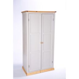 Cabinet Bits Bomporto 2 Door Wardrobe Wood Knob in Light Grey - thumbnail 2