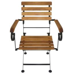 Berkfield Home Folding Garden Chairs 4 pcs Steel & Solid Wood Acacia in Brown - thumbnail 3