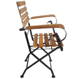 Berkfield Home Folding Garden Chairs 4 pcs Steel & Solid Wood Acacia in Brown - thumbnail 4