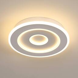 Goeco Ceiling Light LED White, 28W, Modern Round, 3000K, for Hallway Bedroom in White - thumbnail 1