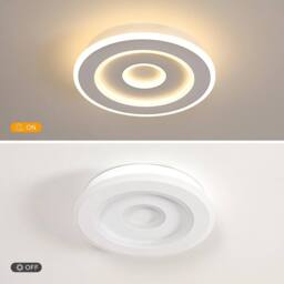 Goeco Ceiling Light LED White, 28W, Modern Round, 3000K, for Hallway Bedroom in White - thumbnail 8