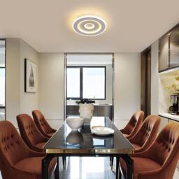 Goeco Ceiling Light LED White, 28W, Modern Round, 3000K, for Hallway Bedroom in White - thumbnail 3
