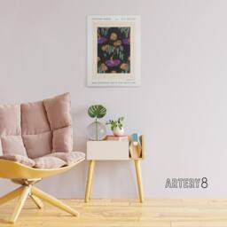 "Artery8 Tree Vibrant Pochoir Pattern Canvas Wall Art Print Eugene Seguy - Size: W18"" x H24""" - thumbnail 3