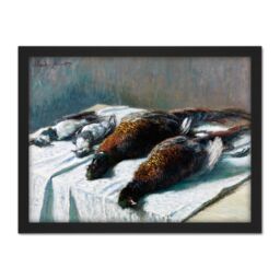 "Artery8 Wall Art Print Claude Monet Still Life With Pheasants & Plovers Large Framed Wall Décor Art in White - Size: W18"" x H24""" - thumbnail 1
