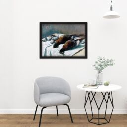 "Artery8 Wall Art Print Claude Monet Still Life With Pheasants & Plovers Large Framed Wall Décor Art in White - Size: W18"" x H24""" - thumbnail 2