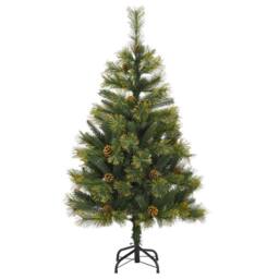 Berkfield Home Realistic Artificial Hinged Christmas Tree with Cones Green 150 cm