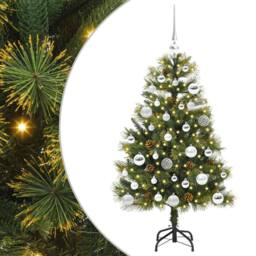 Berkfield Home Realistic Artificial Hinged Christmas Tree with Cones Green 150 cm - thumbnail 3