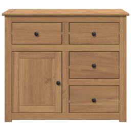 Berkfield Home Sideboard with Drawers Panama 93x40x80 cm Solid Wood Pine in Brown - Size: 93 x 40 x 80 cm - thumbnail 4