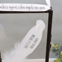 Amaya Rose Ltd With You Always In Memory of Real feather Floating Frame Memorial Gift in Black - thumbnail 2