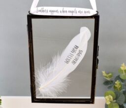 Amaya Rose Ltd With You Always In Memory of Real feather Floating Frame Memorial Gift in Black - thumbnail 3
