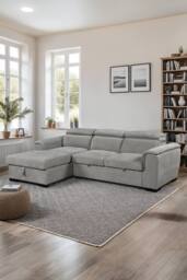 More4Homes Tivoli 3 Seater Fabric Pull Out Sofa Bed in Grey - thumbnail 1