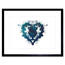 "Wee Blue Coo Ink SpaceThistle Heart Artwork Home Decor 12x16"" Framed Wall Art Print in Blue - Size: W12"" x H16""" - thumbnail 1