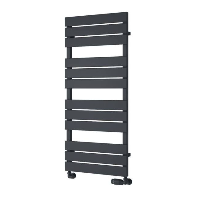 Bathroom Kingdom Avola Anthracite Designer Flat Panel Heated Towel Rail 1124x500 in Grey - image 1