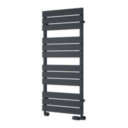 Bathroom Kingdom Avola Anthracite Designer Flat Panel Heated Towel Rail 1124x500 in Grey - thumbnail 1