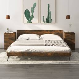 Berkfield Home Bedside Cabinets 2 pcs Smoked Oak 40x36x65 cm in Brown - Size: 40 x 36 x 65 cm - thumbnail 2