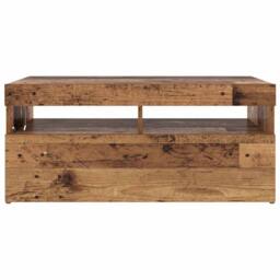Berkfield Home TV Cabinet with LED Lights Old Wood 90x35x40 cm Engineered Wood in Brown - Size: 90 x 35 x 40 cm - thumbnail 6