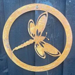 Poppyforge Dragonfly in a Circle Wall Art - Large - H49.5 cm in Bronze