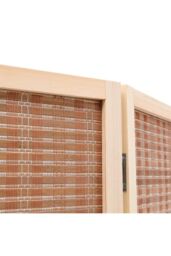 Living and Home 6-Panel Bamboo Woven Folding Room Divider in Brown - thumbnail 5