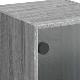 Berkfield Home Highboard with Glass Doors Grey Sonoma 35x37x109 cm - Size: 35 x 37 x 109 cm - thumbnail 9