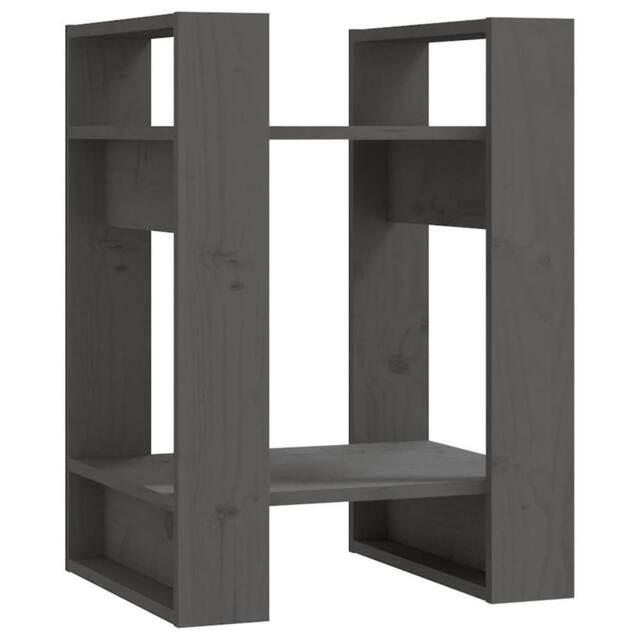 Berkfield Home Book Cabinet/Room Divider Grey 41x35x57 cm Solid Wood Pine - Size: 41 x 35 x 57 cm - image 1