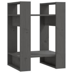 Berkfield Home Book Cabinet/Room Divider Grey 41x35x57 cm Solid Wood Pine - Size: 41 x 35 x 57 cm - thumbnail 1