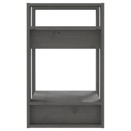 Berkfield Home Book Cabinet/Room Divider Grey 41x35x57 cm Solid Wood Pine - Size: 41 x 35 x 57 cm - thumbnail 4