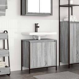 Berkfield Home Modern Bathroom Basin Cabinet Grey Sonoma 60x34.5x60 cm - thumbnail 2