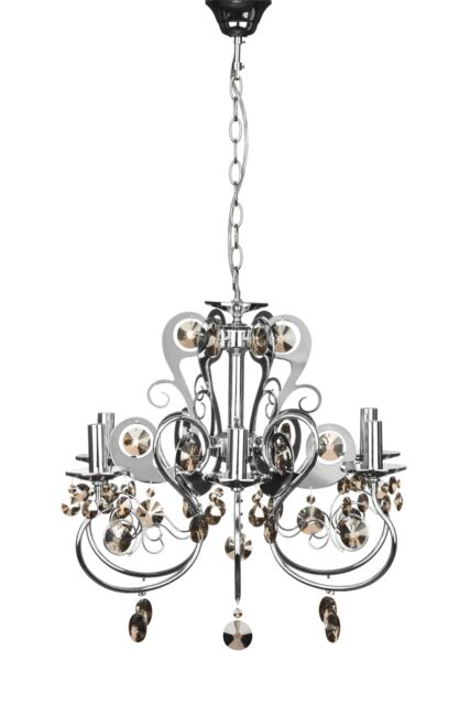 Orsina Durable Chandelier, Crystal Detailing Ceiling Chandelier For Bedroom, Elegant Chandelier For Livingroom in Silver - image 1