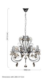 Orsina Durable Chandelier, Crystal Detailing Ceiling Chandelier For Bedroom, Elegant Chandelier For Livingroom in Silver - thumbnail 2