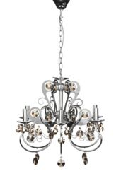 Orsina Durable Chandelier, Crystal Detailing Ceiling Chandelier For Bedroom, Elegant Chandelier For Livingroom in Silver