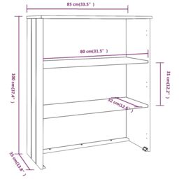 Berkfield Home Top for Highboard HAMAR Honey Brown 85x35x100cm Solid Wood Pine - Size: 85 x 35 x 100 cm - thumbnail 6