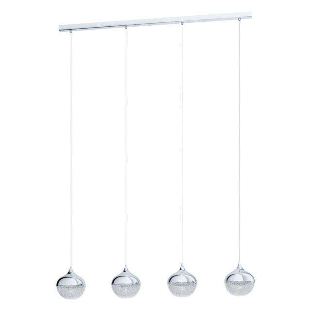 Loops Pendant Light Colour Chrome Shade Granille White Clear Plastic Bulb E14 4x25W - image 1