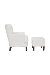 Living and Home Modern Teddy Upholstered Armchair in White - thumbnail 4