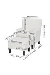 Living and Home Modern Teddy Upholstered Armchair in White - thumbnail 6