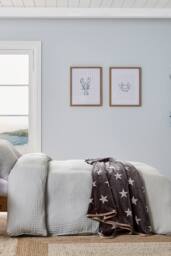 Helena Springfield 'Muslin' Cotton Duvet Cover Set in Silver - Size: Double