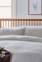Helena Springfield 'Muslin' Cotton Duvet Cover Set in Silver - Size: Double - thumbnail 2
