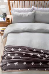 Helena Springfield 'Muslin' Cotton Duvet Cover Set in Silver - Size: Double - thumbnail 5