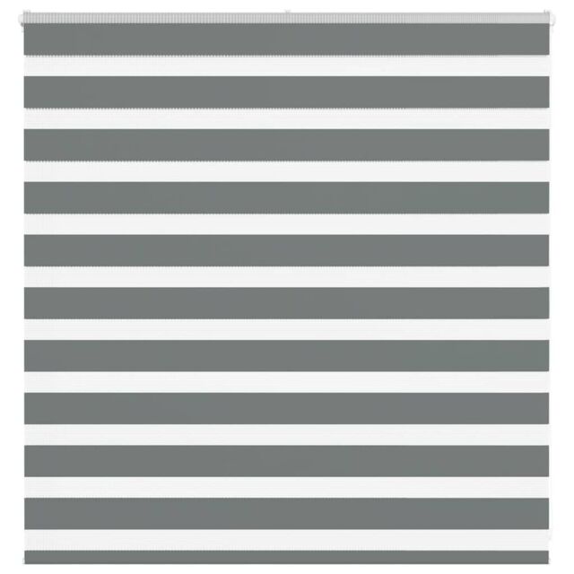 Berkfield Home Zebra Blind Dark Grey 150x100 cm Fabric Width 145.9 cm Polyester - image 1